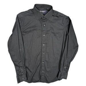Spier & Mackay Dress Shirt Long Sleeve Black Mens Slim Fit 15 Small